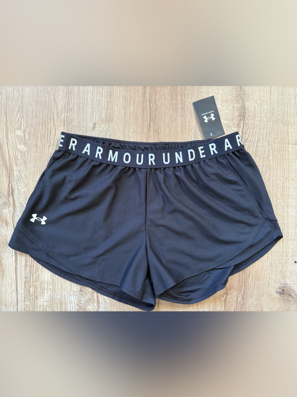 Under Armour Black Women's Athletic Shorts with White Logo